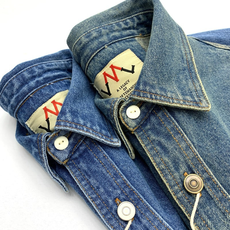 Herren Relaxed Denim-Hemdjacke mit aufgesetzten Brusttaschen und gerundetem Saum Echoarchiv