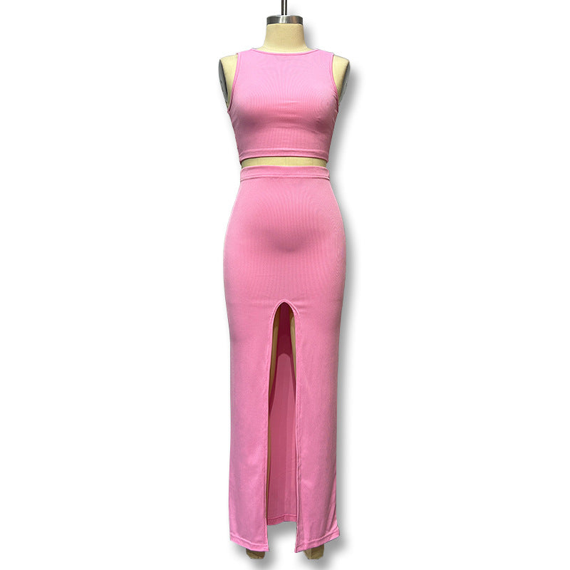Damen Schlauchkleid mit Spaghettiträgern und seitlichem Schlitz Echo Archiv