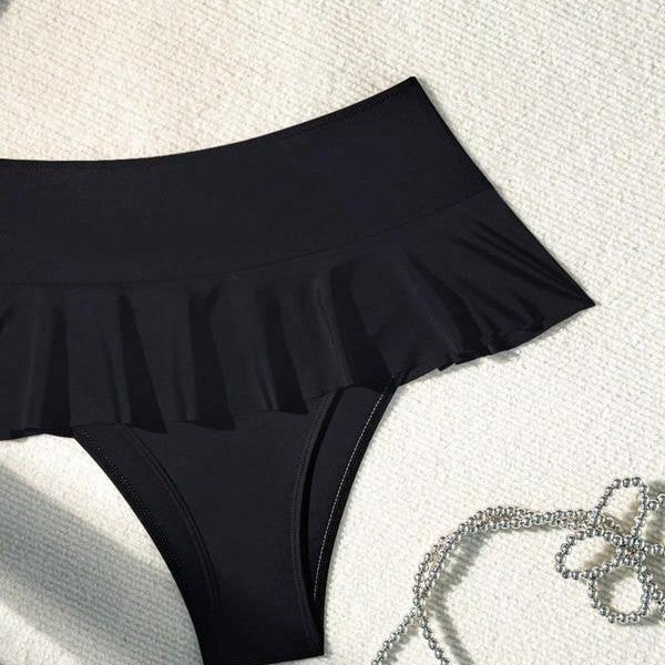 Damen Badeset mit eleganter Rüsche und hohem Taille Echo Archiv