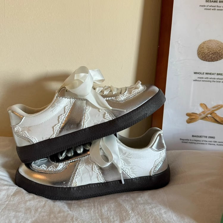 Damen modische Sneakers mit edlem Satinband Echo Archiv
