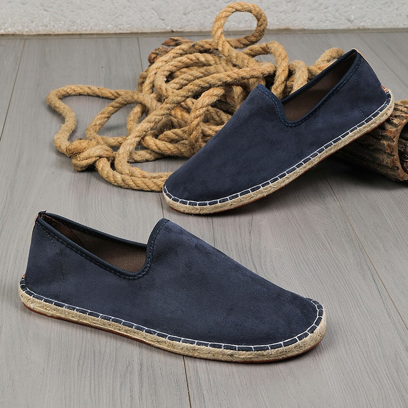 Herren Espadrilles aus Veloursleder mit geflochtener Juteborte und rutschfester Gummilaufsohle Echoarchiv