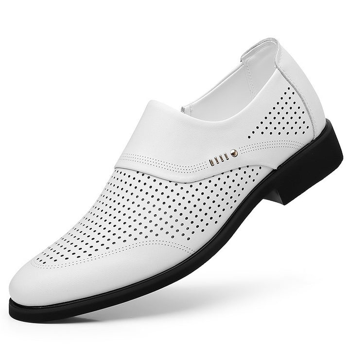 Herren Eleganter Slip-On Business-Halbschuh mit spitzer Zehenkappe und dezenter Perforation Echoarhiv