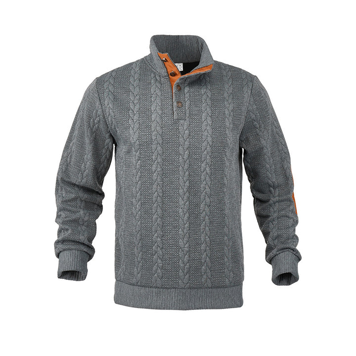 Herren Strukturpullover mit modischem Stehkragen Echoarchiv