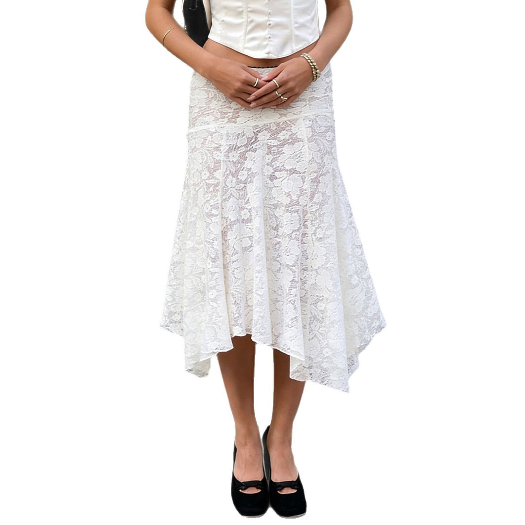Damen eleganter Spitzenrock mit asymmetrischem Schnitt Echo Archiv