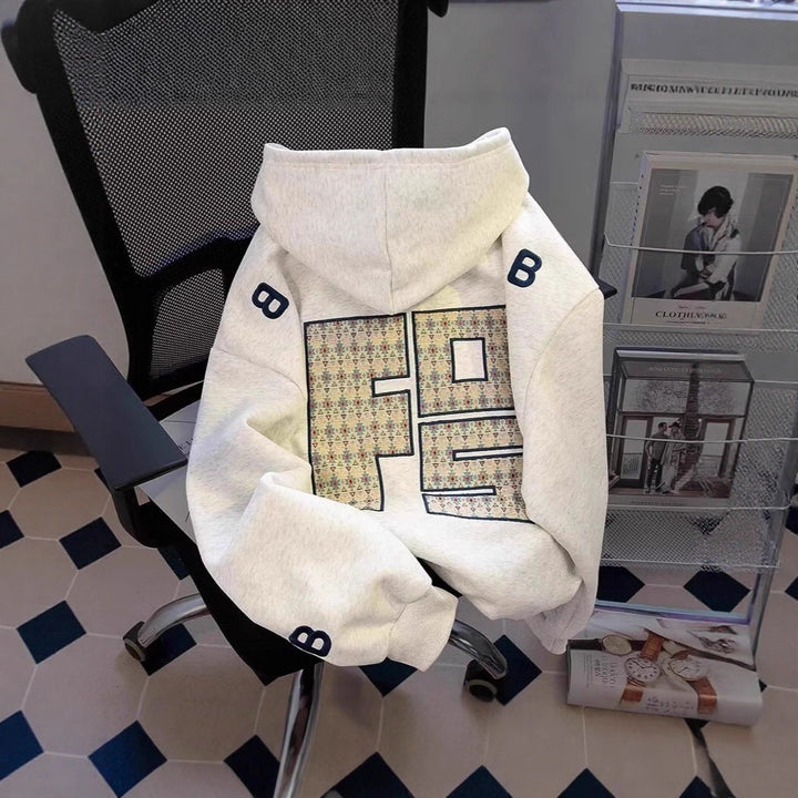 Unisex Urbaner Kapuzenpullover mit großem Druck Echoarchiv