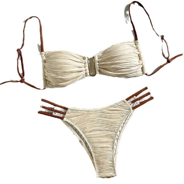 Damen Bandeau-Bikini mit Rüschendesign und dekorativen Trägerdetails Echo Archiv