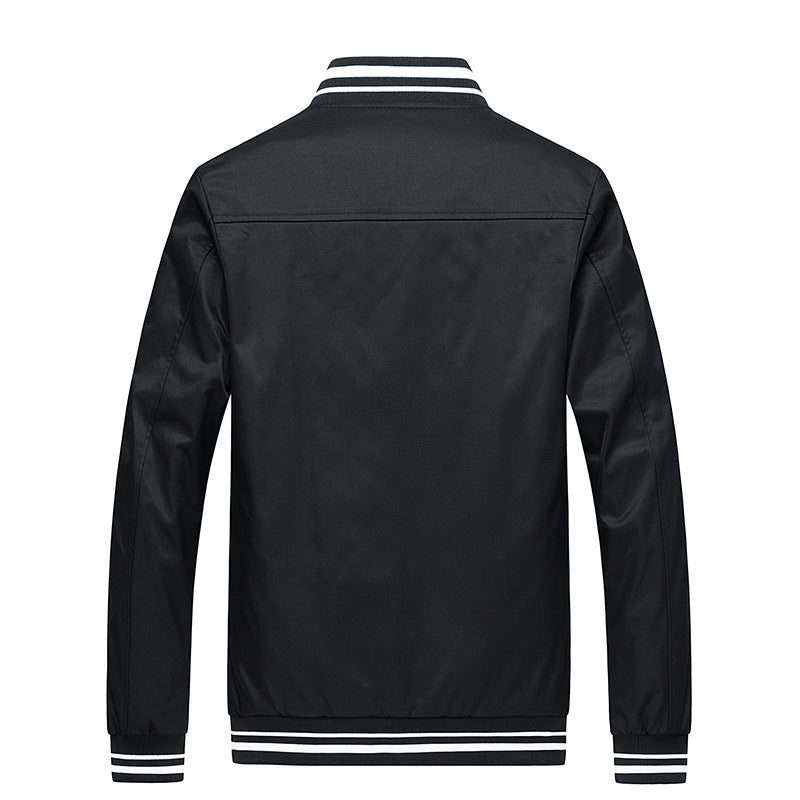 Herren modische Sportjacke mit gestreiftem Kragen und praktischen Taschen Echoarchiv