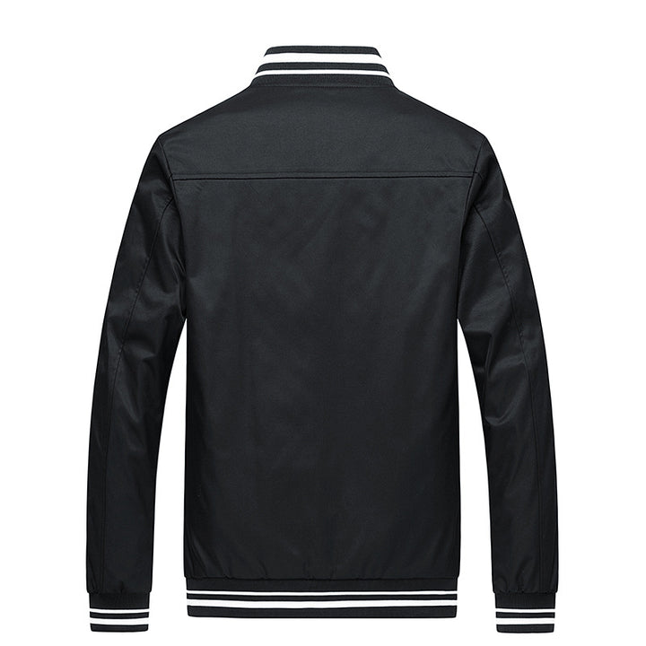 Herren modische Sportjacke mit gestreiftem Kragen und praktischen Taschen Echoarchiv