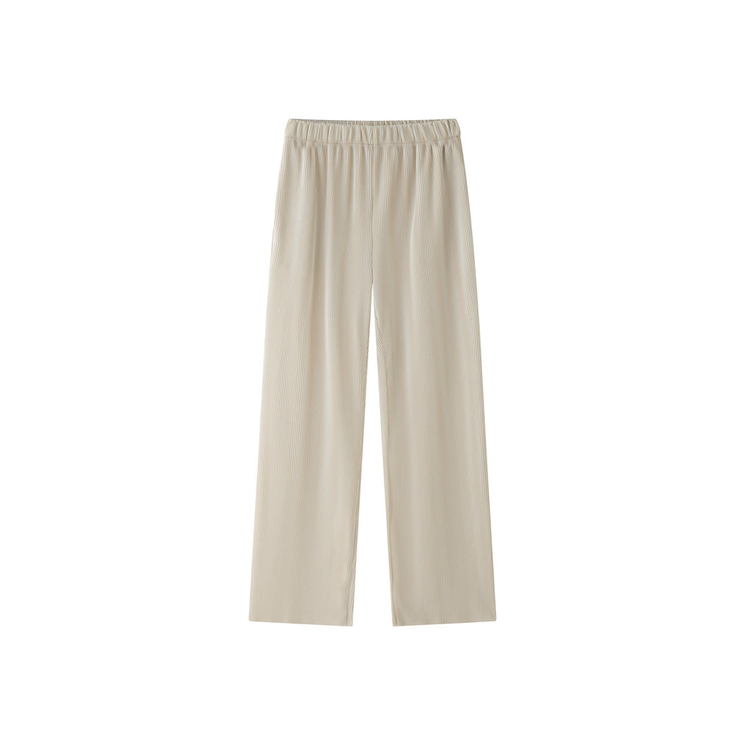 Damen Weite Palazzo‑Hose aus geripptem Feinstrick mit Elastbund Echoarchiv