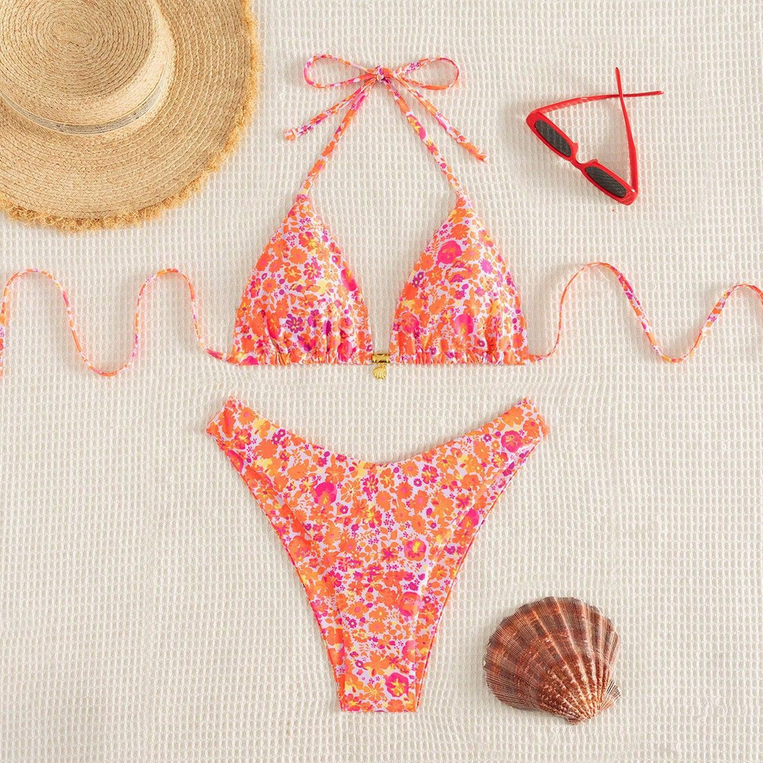 Damen Triangel-Bikini mit floralen Mustern Echo Archiv