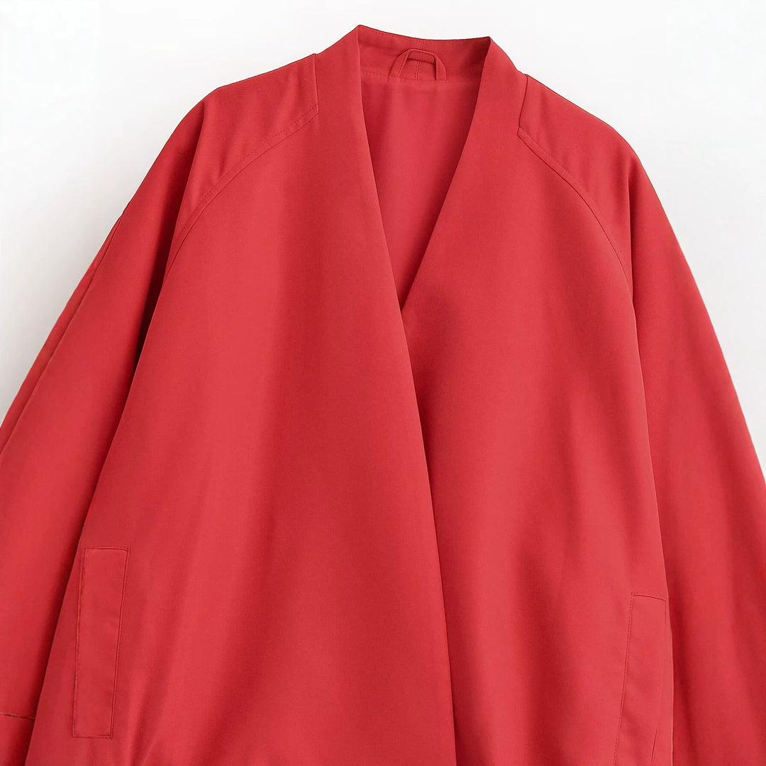 Damen Oversized Kimono‑Blouson mit offenem Vorderteil, Ballonärmeln und elastischem Saum Echo Archiv