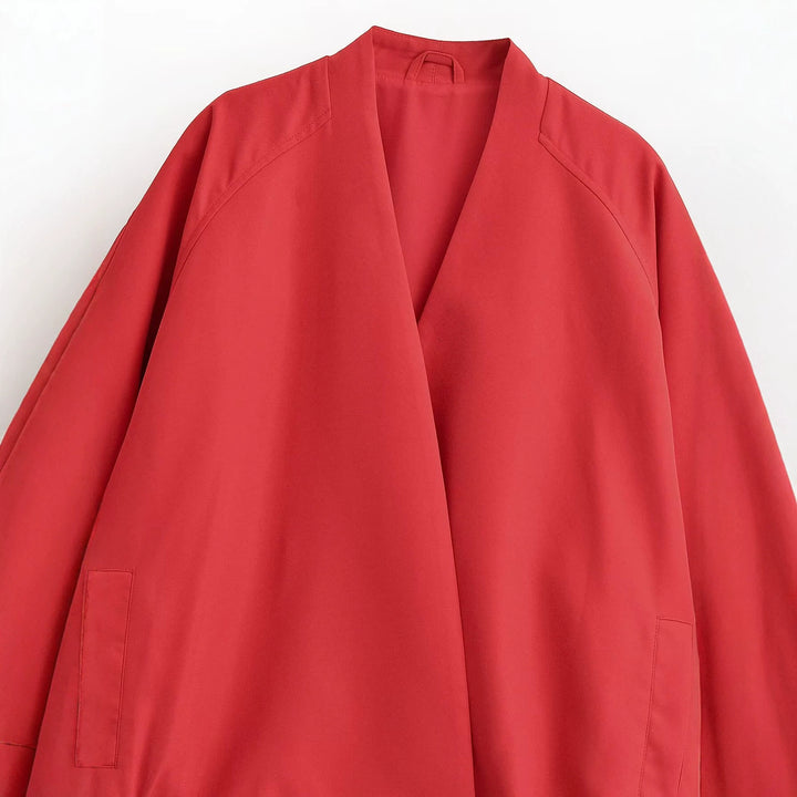 Damen Oversized Kimono‑Blouson mit offenem Vorderteil, Ballonärmeln und elastischem Saum Echo Archiv