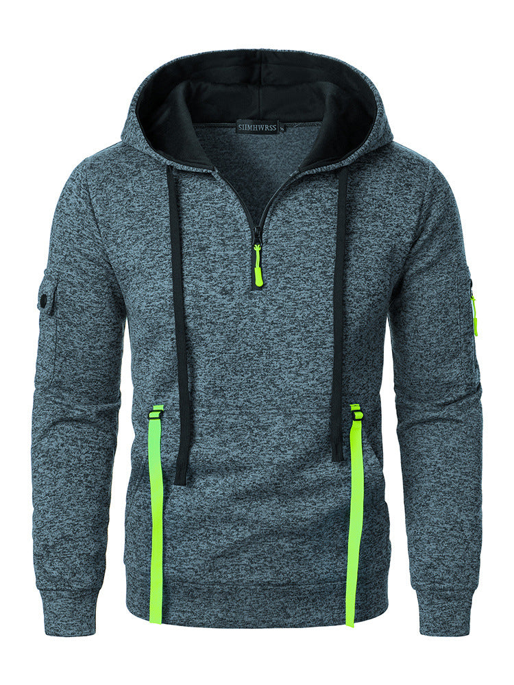 Herren sportlicher Hoodie mit atmungsaktiven Einsätzen und praktischen Reißverschlusstaschen Echoarchiv