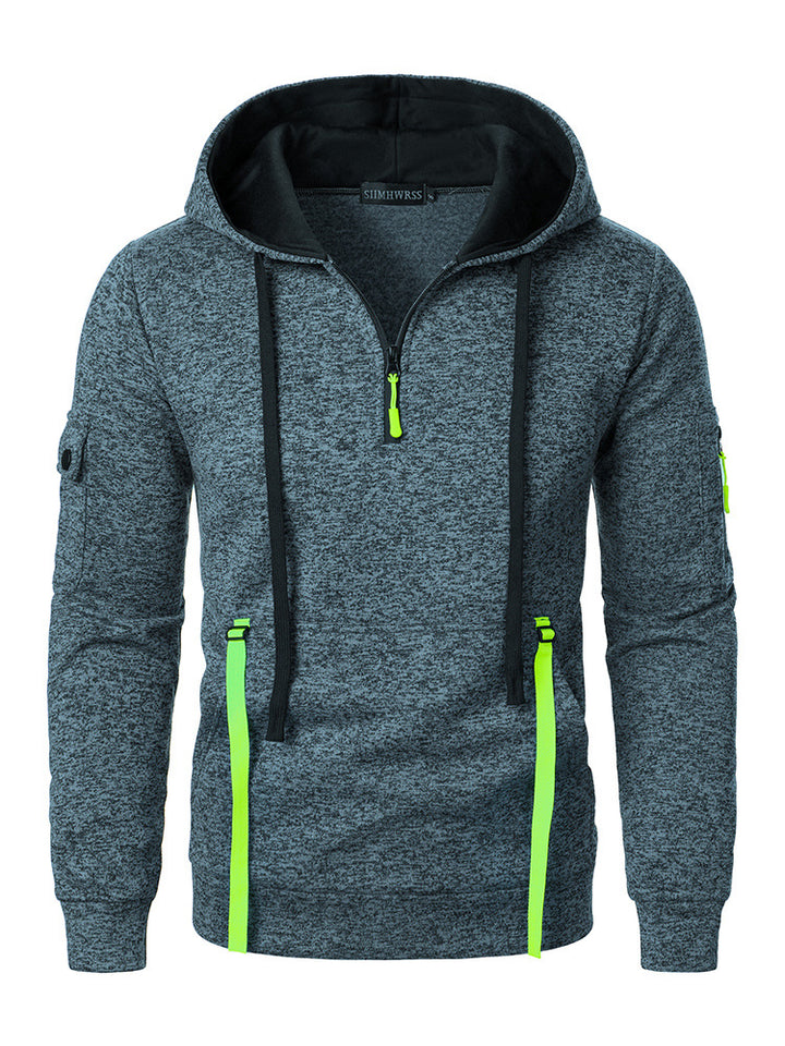 Herren sportlicher Hoodie mit atmungsaktiven Einsätzen und praktischen Reißverschlusstaschen Echoarchiv