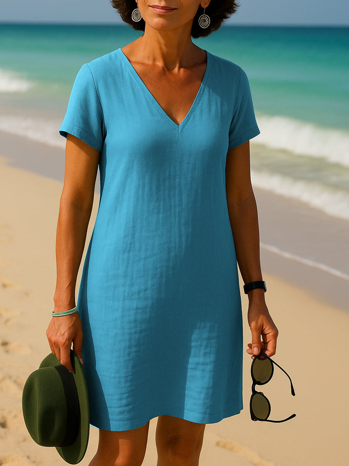 Damen Sommerliches V-Ausschnitt Kleid Echo Archiv