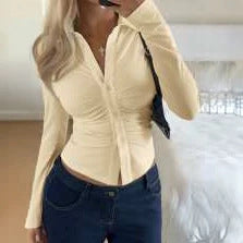 Damen Figurnahes Hemdshirt mit Raffung und taillierter Silhouette Echo Archiv