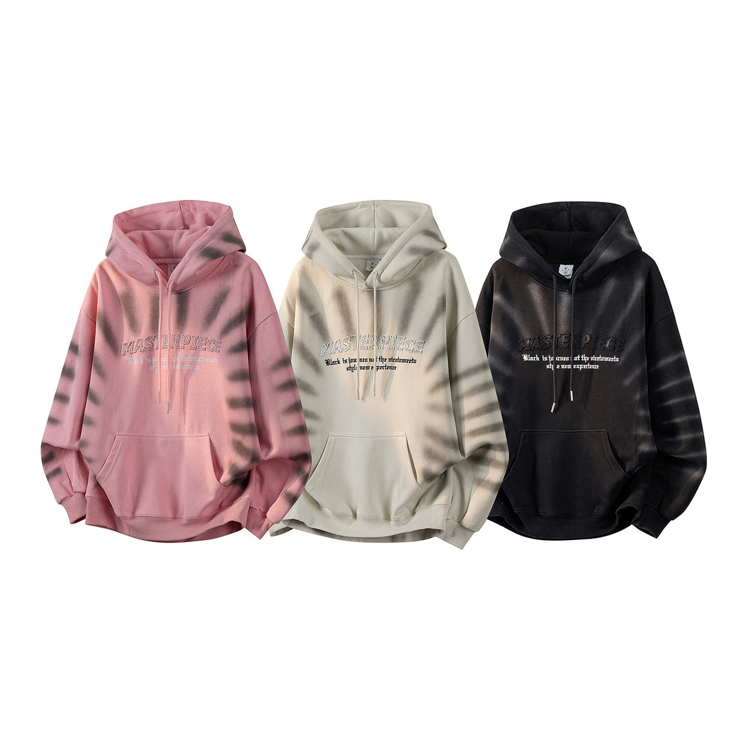 Unisex Oversize Kapuzenpullover mit handschriftlichem Grafik-Print, Kängurutasche & geripptem Saum Echoarchiv