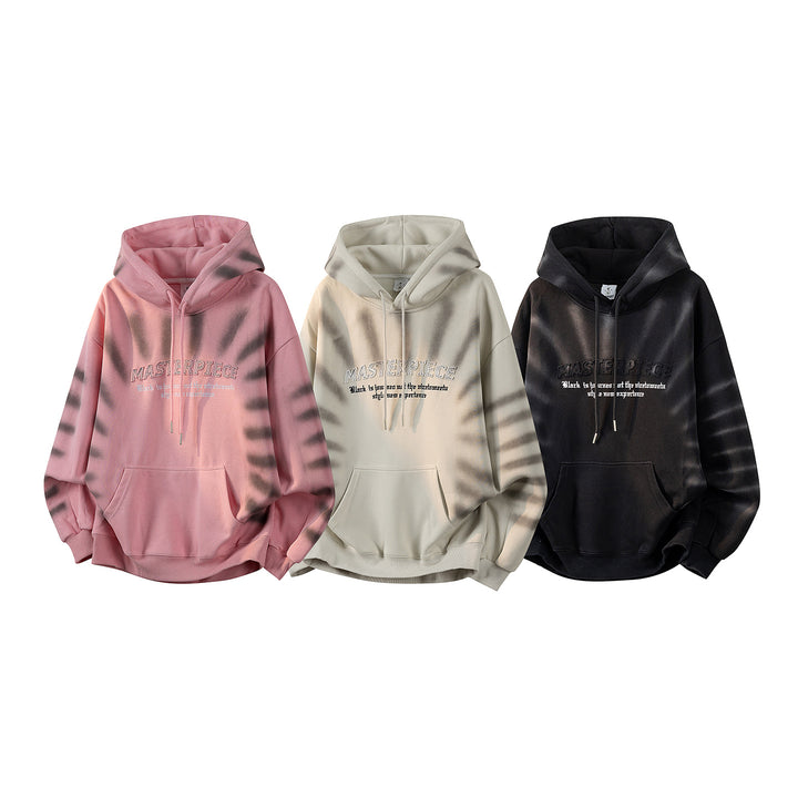 Unisex Oversize Kapuzenpullover mit handschriftlichem Grafik-Print, Kängurutasche & geripptem Saum Echoarchiv