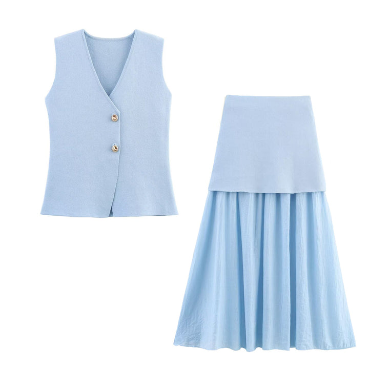 Damen Zweilagiger Chiffon-Maxirock mit glattem Hüftbesatz und A‑Linien‑Fall Echo Archiv