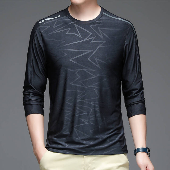 Herren Sportliches Langarm-Shirt mit innovativem Muster Echoarchiv