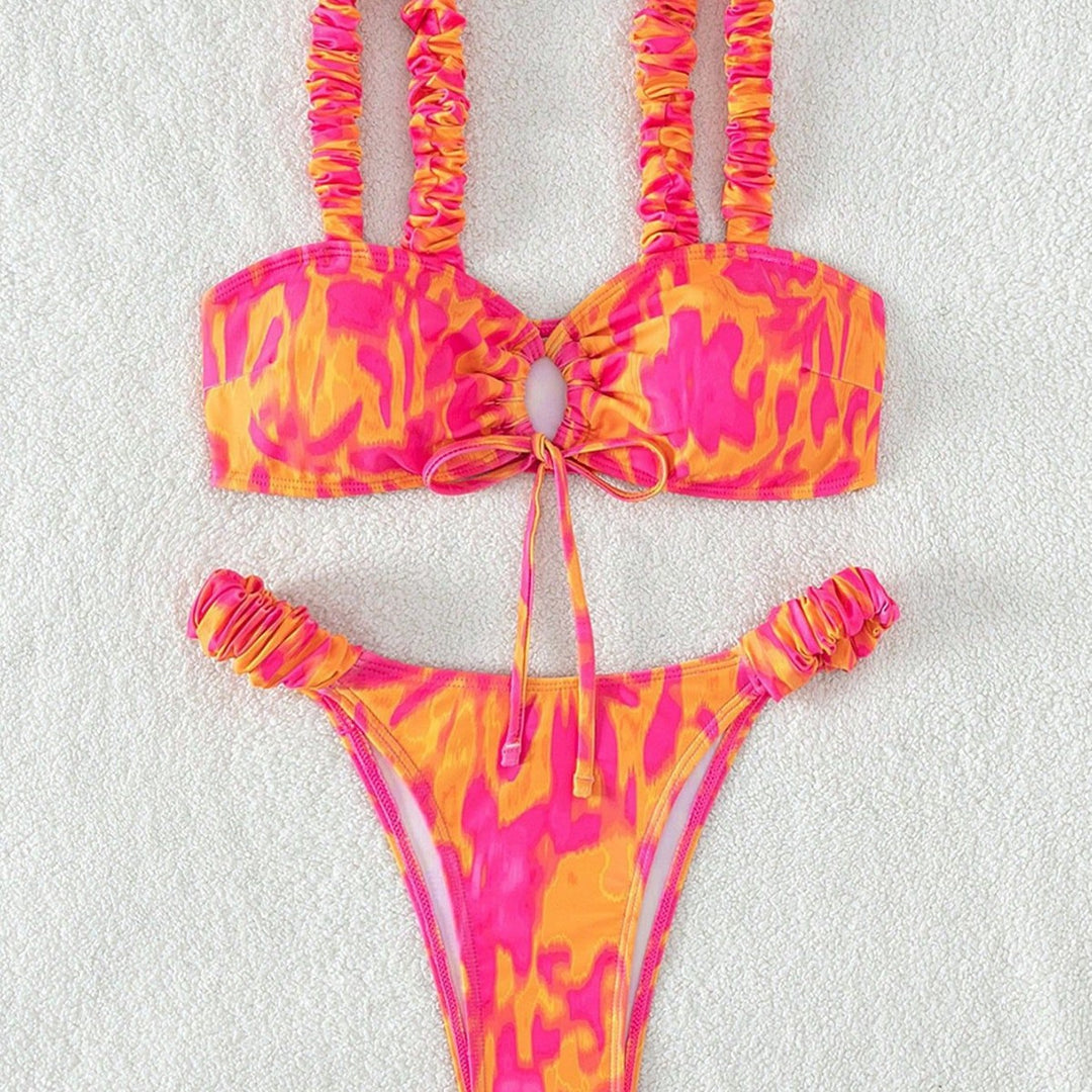 Damen Hochgeschnittener Bikini mit Rüschendetails Echo Archiv