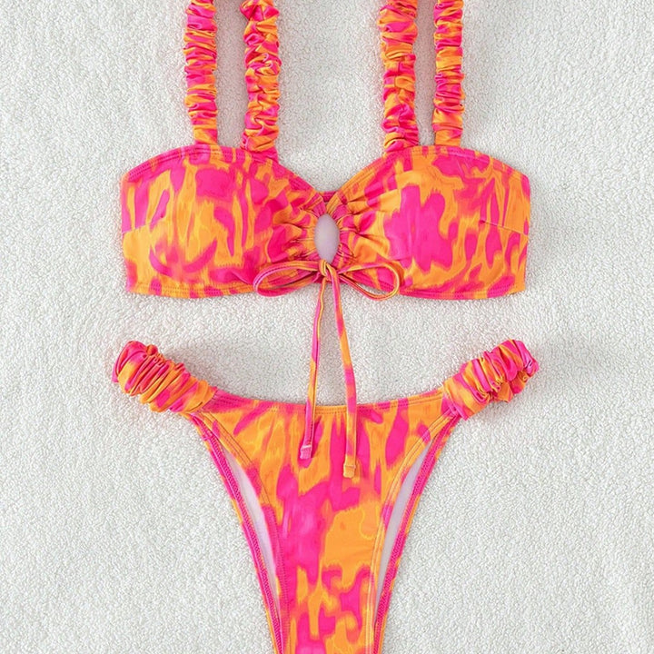 Damen Hochgeschnittener Bikini mit Rüschendetails Echo Archiv