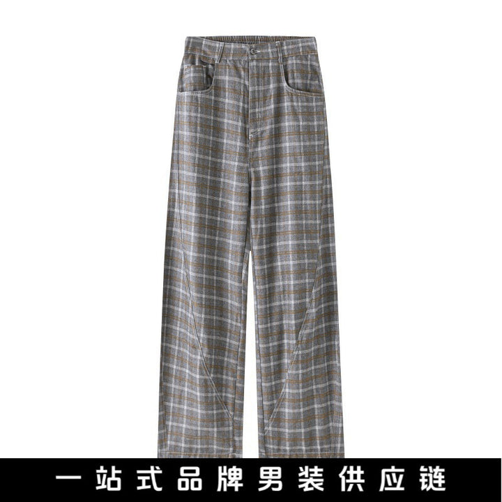 Damen Hochtaillierte weite karierte Culotte‑Hose mit Bügelfalte Echo Archiv