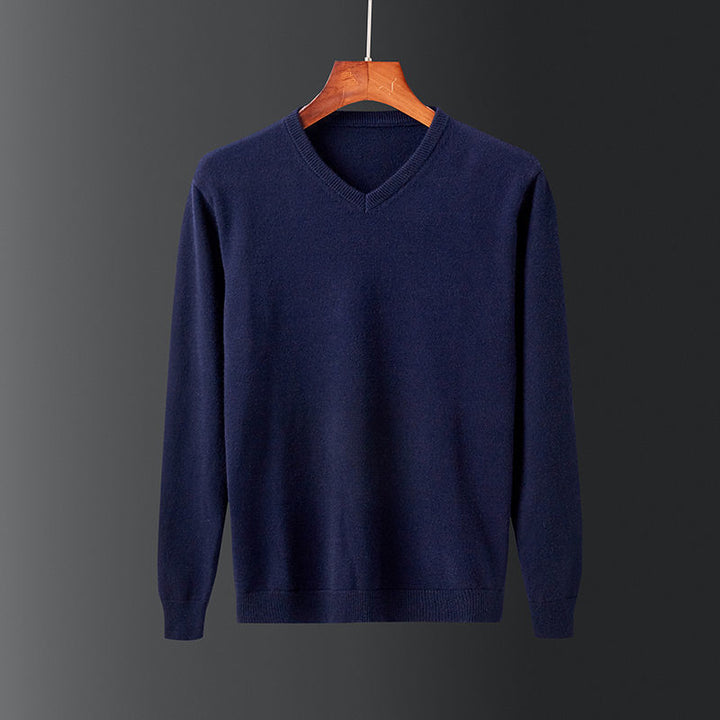 Herren eleganter V-Ausschnitt Pullover aus feiner Wolle Echoarchiv