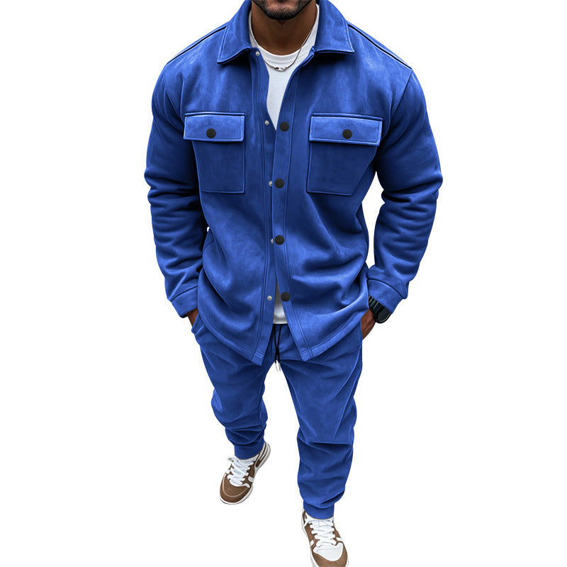 Herren lässiges Hemd- und Hose-Set aus weichem Material mit praktischen Taschen Echoarchiv