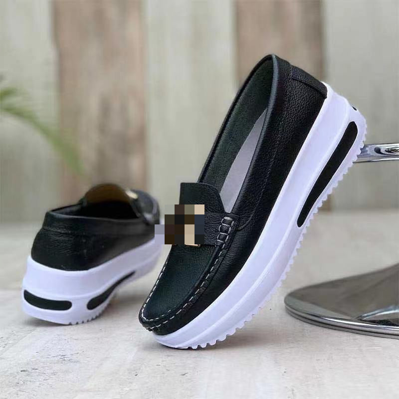 Damen Plateau-Loafer mit Metallic-Textil und leichter Profilsohle – Lioré