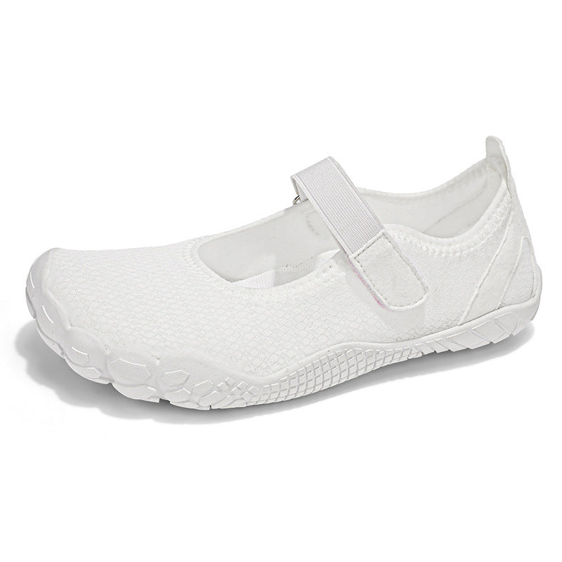Damen Leichter Strick-Mary-Jane-Slipper mit Klettverschluss und flexibler Barfußsohle – Lioré