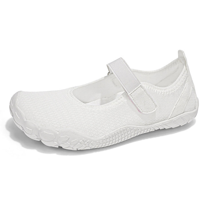 Damen Leichter Strick-Mary-Jane-Slipper mit Klettverschluss und flexibler Barfußsohle – Lioré