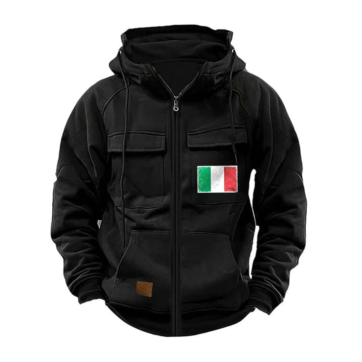 Herren modische Kapuzenjacke mit praktischen Taschen und verstellbarem Kragen Echoarchiv