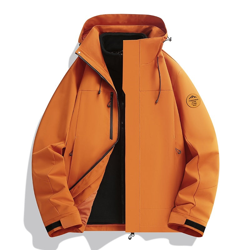 Herren Wetterfeste Softshelljacke mit Fleece‑Innenfutter, verstellbarer Kapuze & Reißverschluss‑Brusttasche Echoarchiv