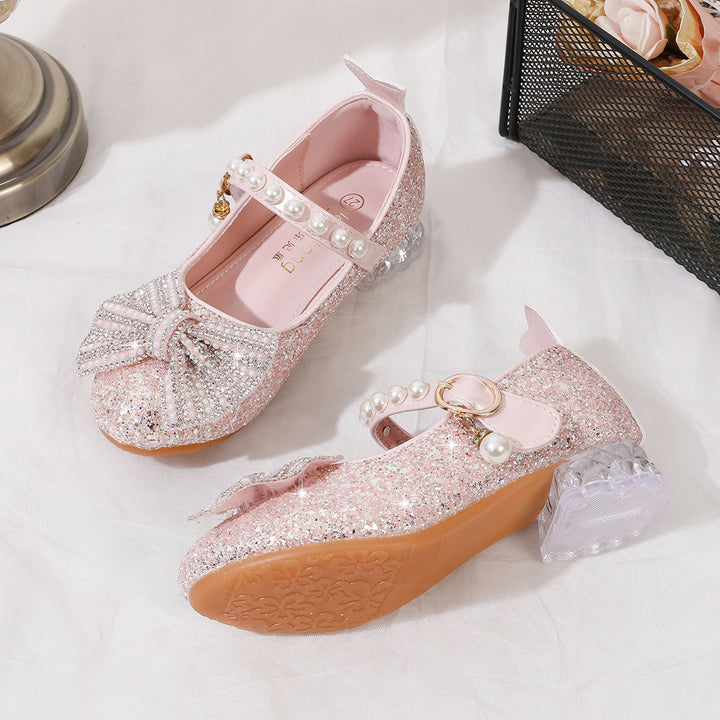 Damen Glitzernde Ballerinas mit Perlenverschluss Echo Archiv