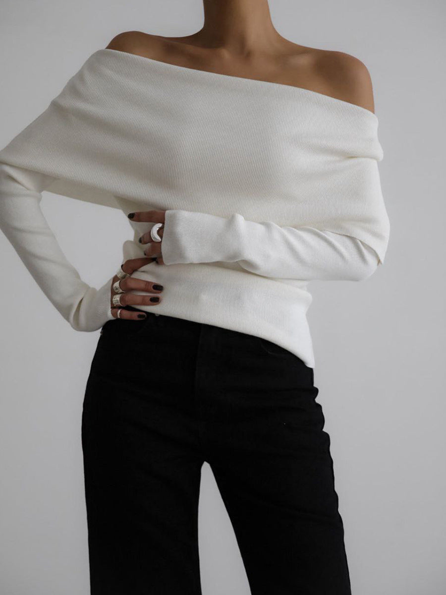 Damen Off-Shoulder Strickoberteil mit elegantem Schnitt Echoarchiv