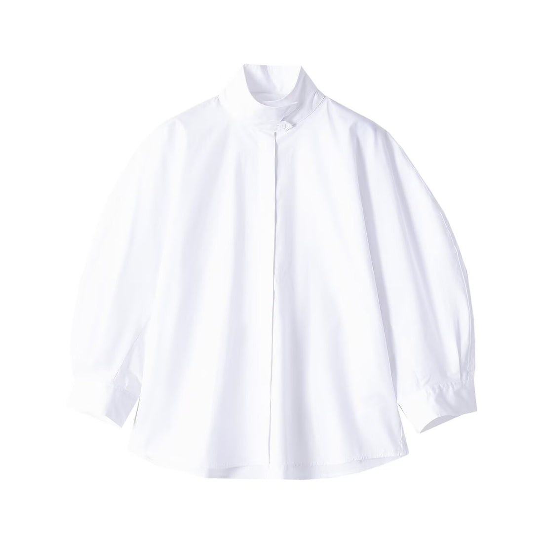 Damen Oversize Bluse mit Stehkragen und verdeckter Knopfleiste Echo Archiv
