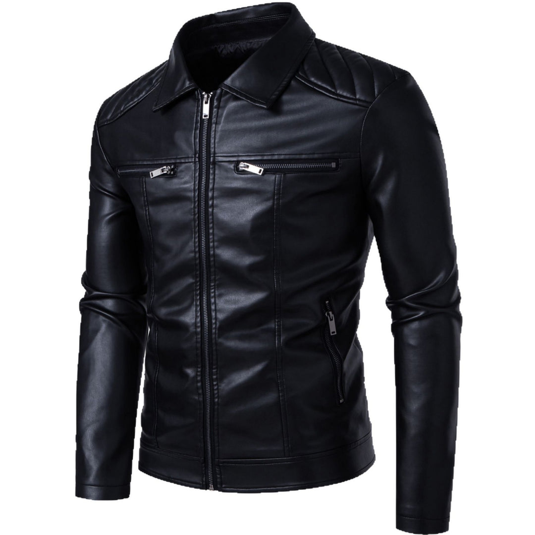 Herren Modische Lederjacke mit Schulterpolster Echo Archiv