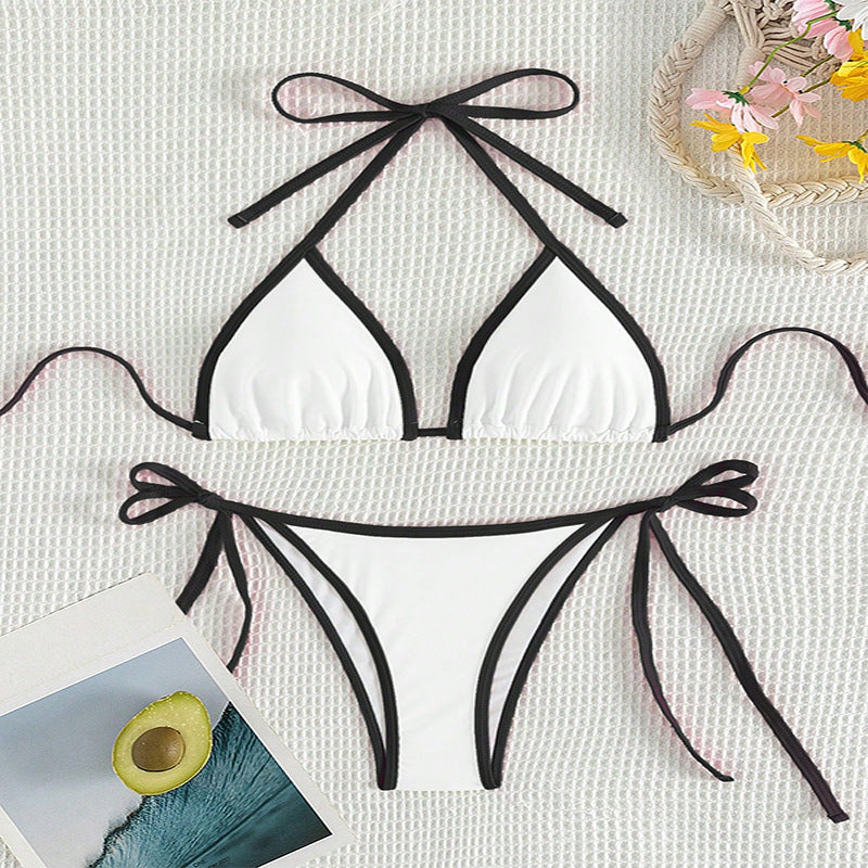 Damen Triangel-Bikini mit verstellbaren Bindungen und hohem Schnitt Echo Archiv