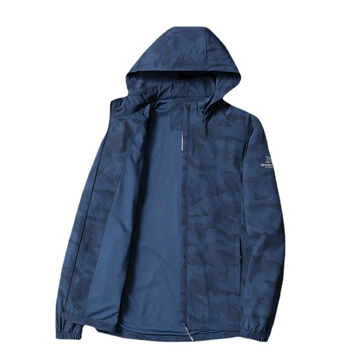 Herren Leichte atmungsaktive Kapuzenjacke im Camouflage-Look mit wasserabweisender Oberfläche – Taviero