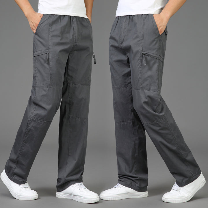 Damen lockere Cargo-Hose mit elastischem Bund, Mehrfachtaschen und Knieabnähern – Avélisse