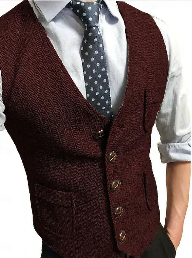 Herren Eleganter Weste aus Herringbone-Stoff Echo Archiv