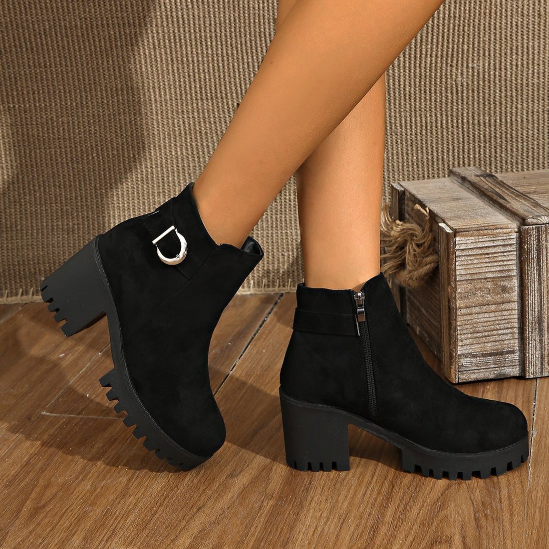 Damen Modische Kick-High Stiefeletten – Varelle