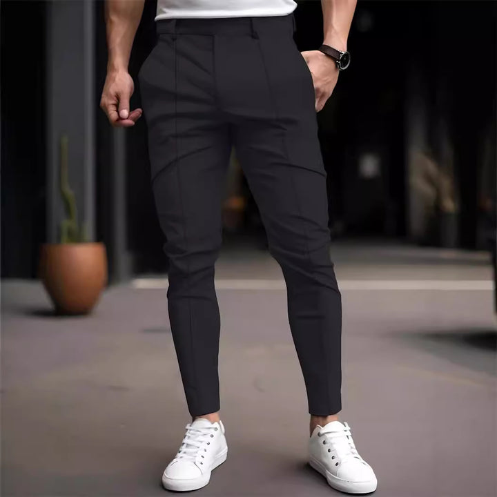 Herren Modische slim-fit Chinohose mit elastischem Bund und vielseitigen Taschen Echoarchiv