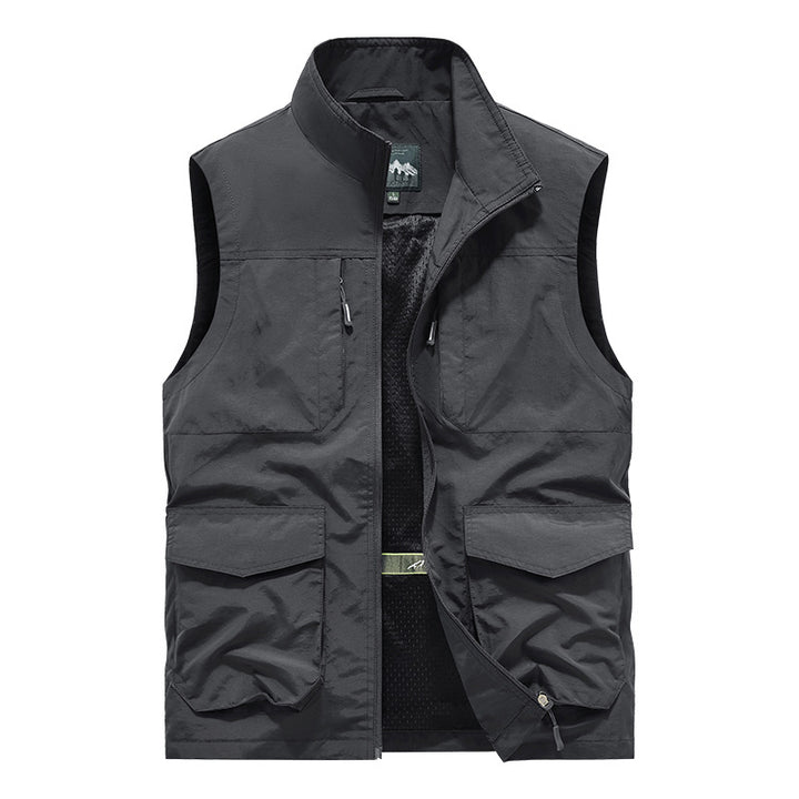 Herren Utility-Outdoorweste mit Multifachtaschen, Mesh-Futter & Stehkragen Echo Archiv