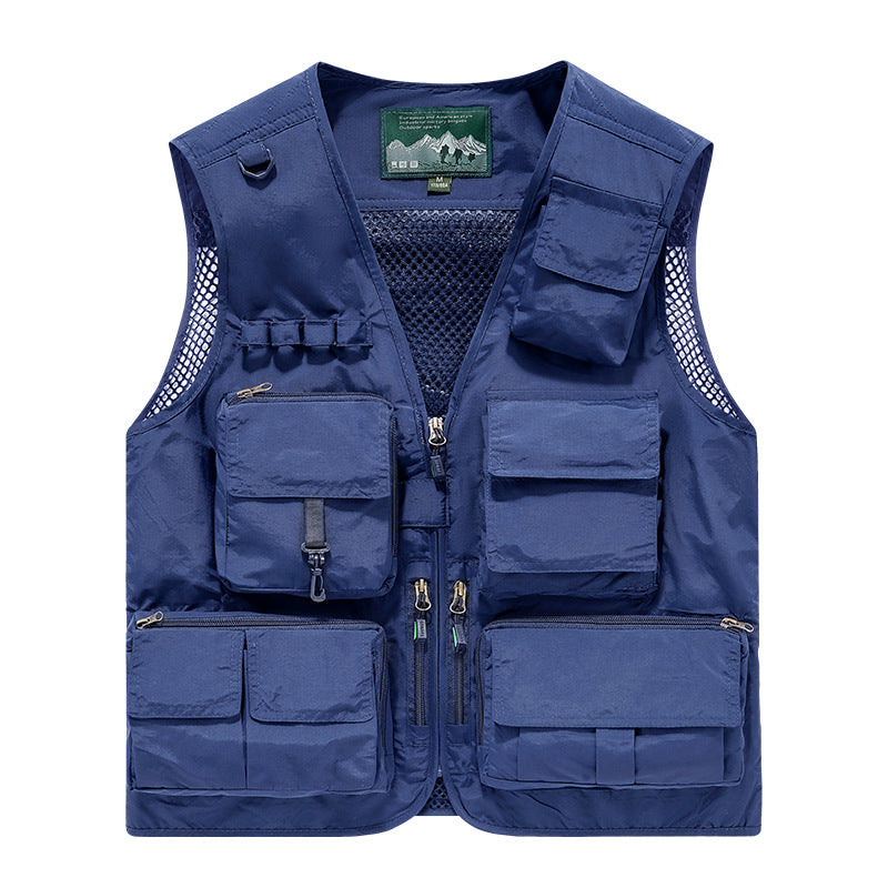 Herren Multifunktionale Outdoor-Utility‑Weste mit Mesh‑Innenfutter und zahlreichen Taschen – Marzano