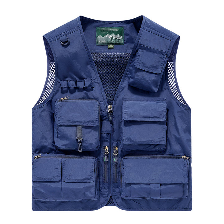 Herren Multifunktionale Outdoor-Utility‑Weste mit Mesh‑Innenfutter und zahlreichen Taschen – Marzano
