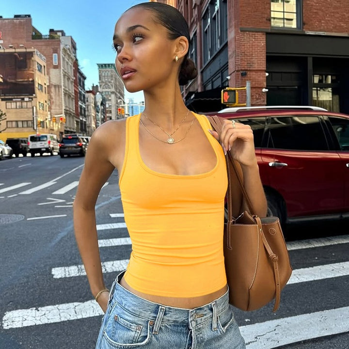 Damen Sportliches Tanktop mit breiten Trägern Echo Archiv