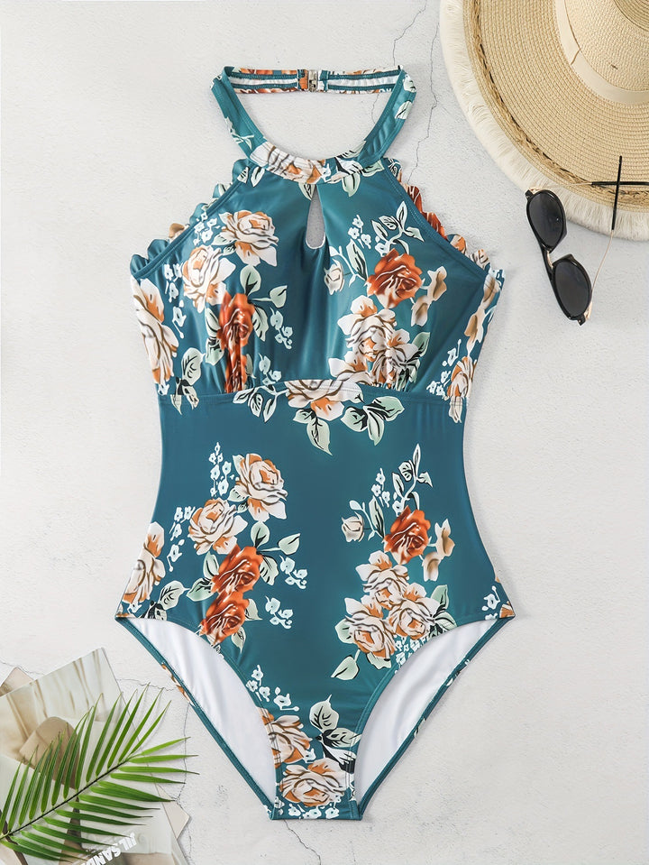Damen Einteiliger Badeanzug mit elegantem Schnitt und floralem Design Echo Archiv
