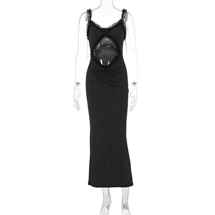 Damen Figurbetontes Wickelkleid mit raffinierten Cut-Outs und Rüschendetails Echo Archiv